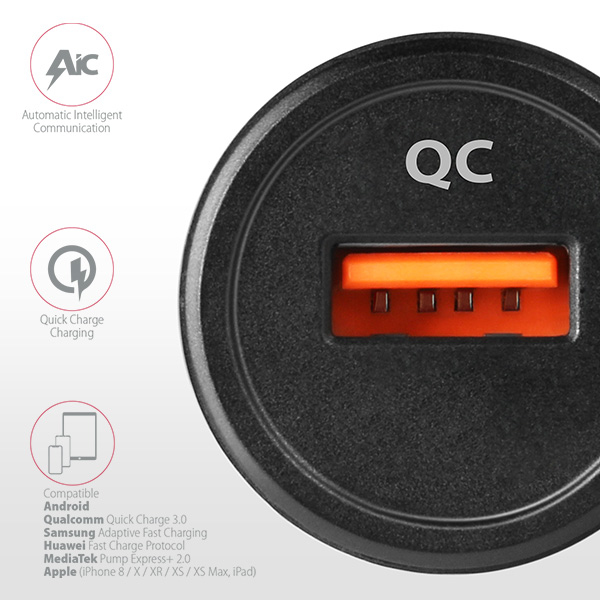 Axagon PWC-QC mobile device charger Smartphone, Tablet Black Cigar lighter Fast charging Auto – image 7