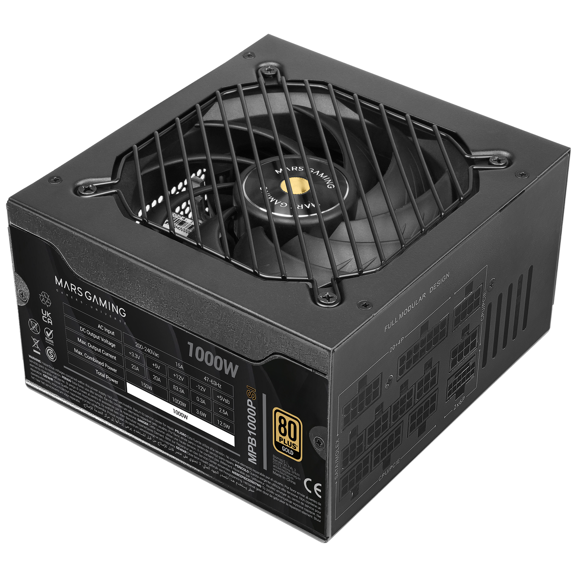Mars Gaming MPB1000PSI power supply unit 1000 W 24-pin ATX ATX Black