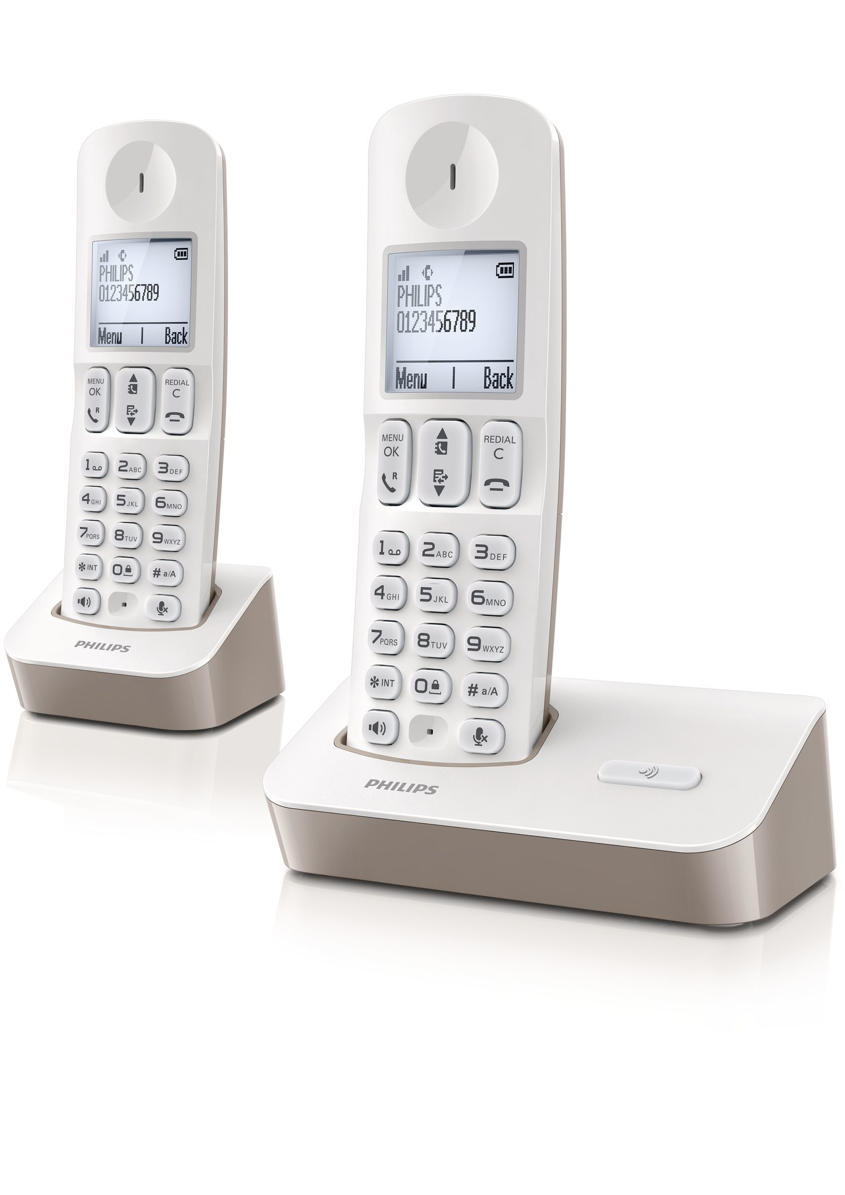 Philips D4002WC/FR telephone DECT telephone Caller ID Beige, White
