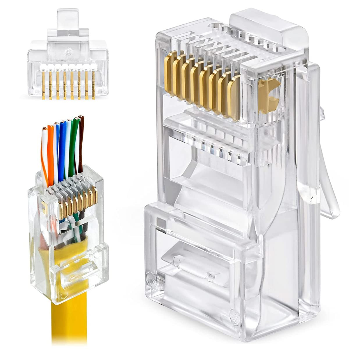 Equip Steckersatz Cat6 RJ45 UTP ungeschirmt 100Stk transpare Netzwerkzubehör