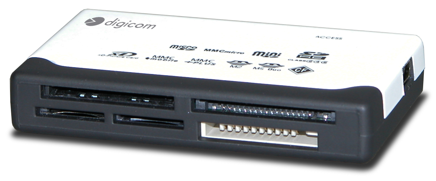 Digicom 8E4428 card reader USB 2.0 Black, White