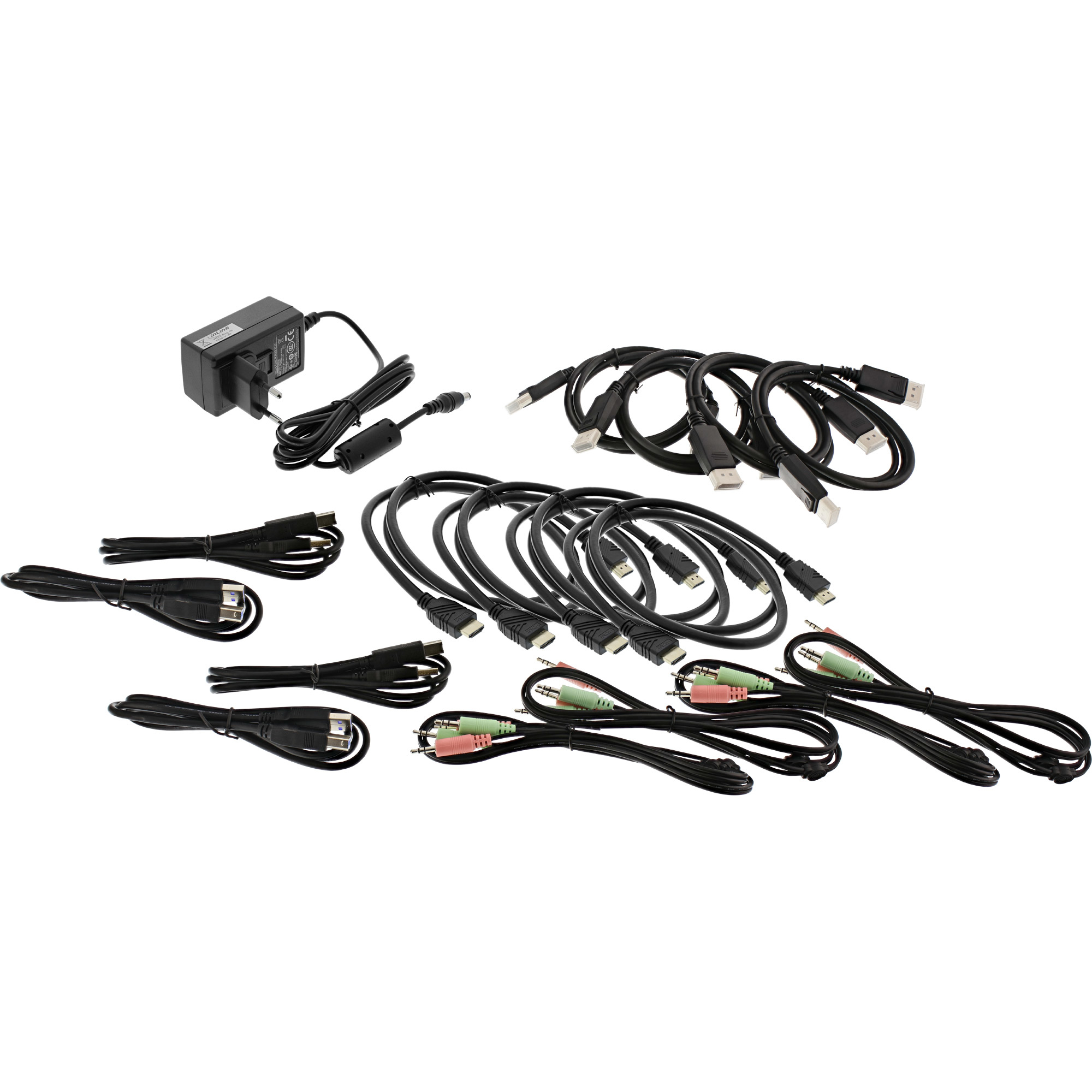 InLine KVM Desktop Switch, 4-port, Dual Monitor, DP+HDMI, 4K, USB 3.0, Audio – image 3