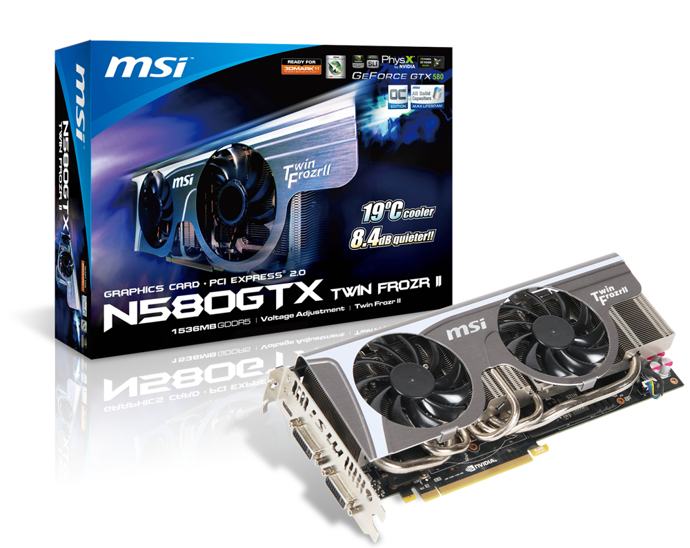 MSI 912-V255-015 graphics card NVIDIA GeForce GTX 580