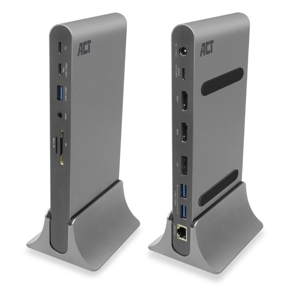 ACT AC7047 laptop dock/port replicator Wired USB 3.2 Gen 1 (3.1 Gen 1) Type-C Grey
