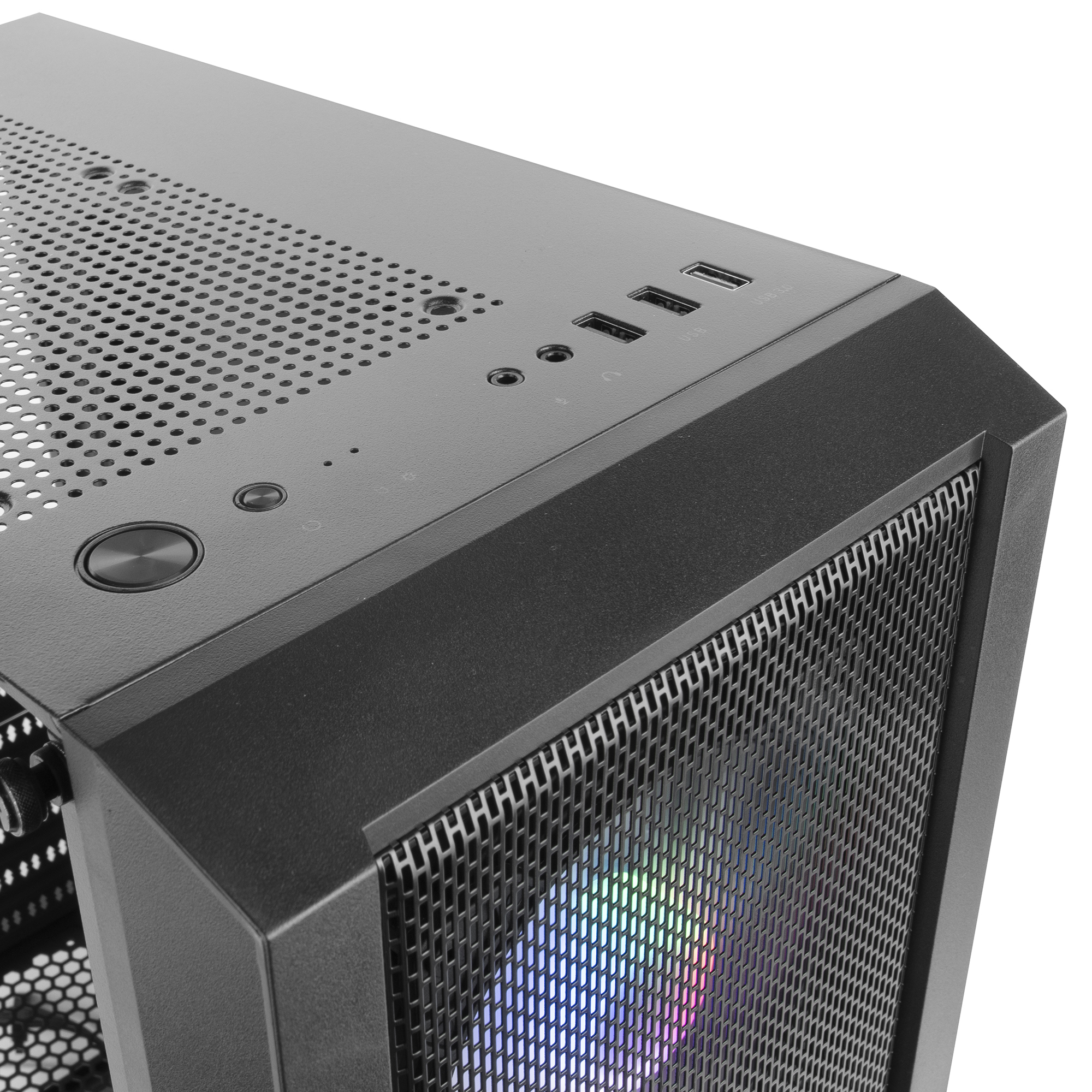 Mars Gaming MC-C Black PC ATX Case Metal-Mesh Front Panel Tempered Glass Window 3 Front FRGB – image 4