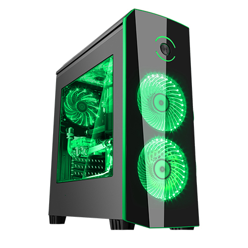 itek ORIGIN Midi Tower Black, Green image 1