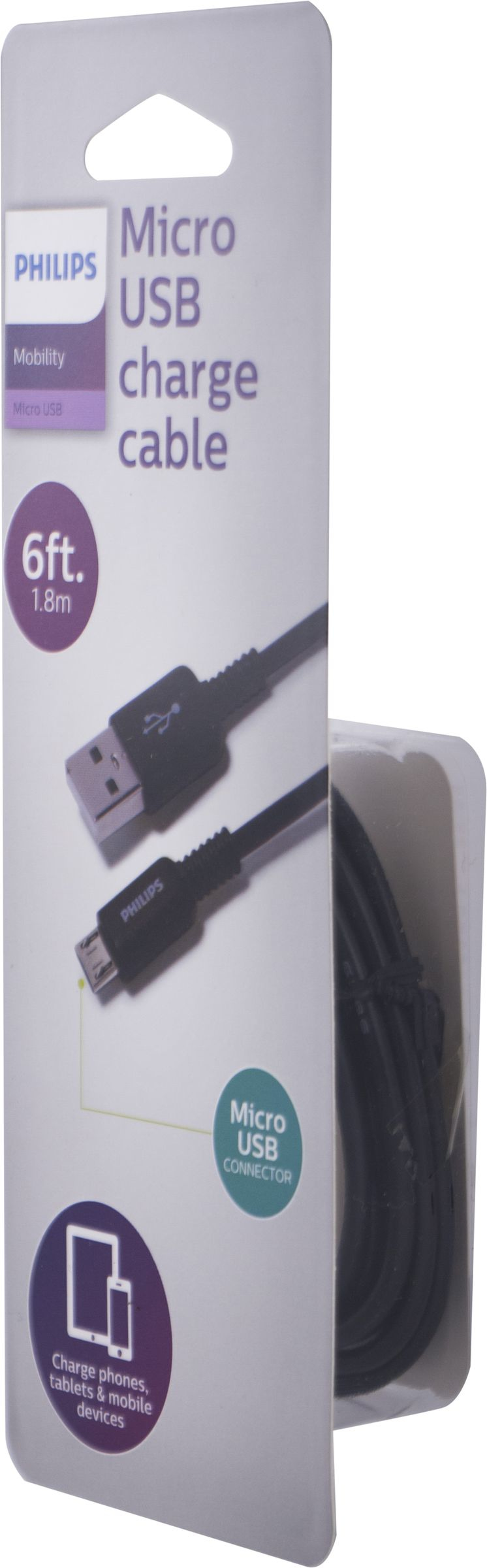 Resim Philips DLC4106U/37 USB A - Micro-USB A Kablo, 1.8m, Siyah