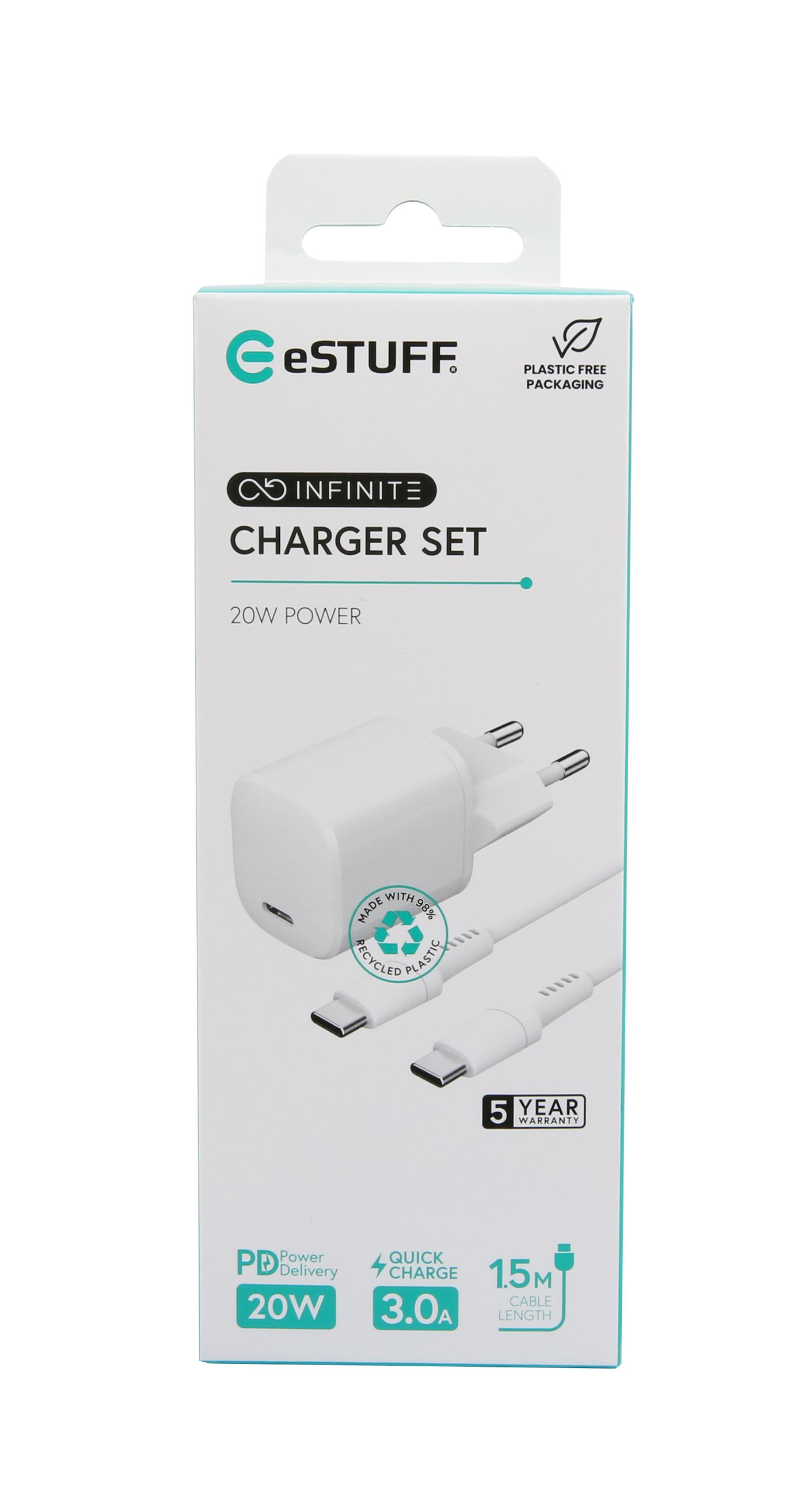 eSTUFF ES637500 mobile device charger Smartphone, Tablet White AC Fast charging Indoor – image 3