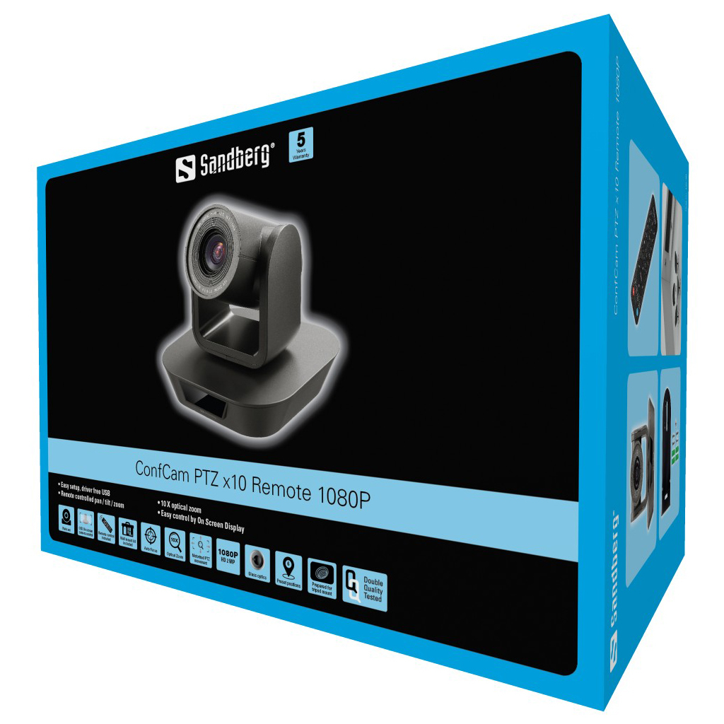 Sandberg ConfCam PTZ x10 Remote 1080P – image 7