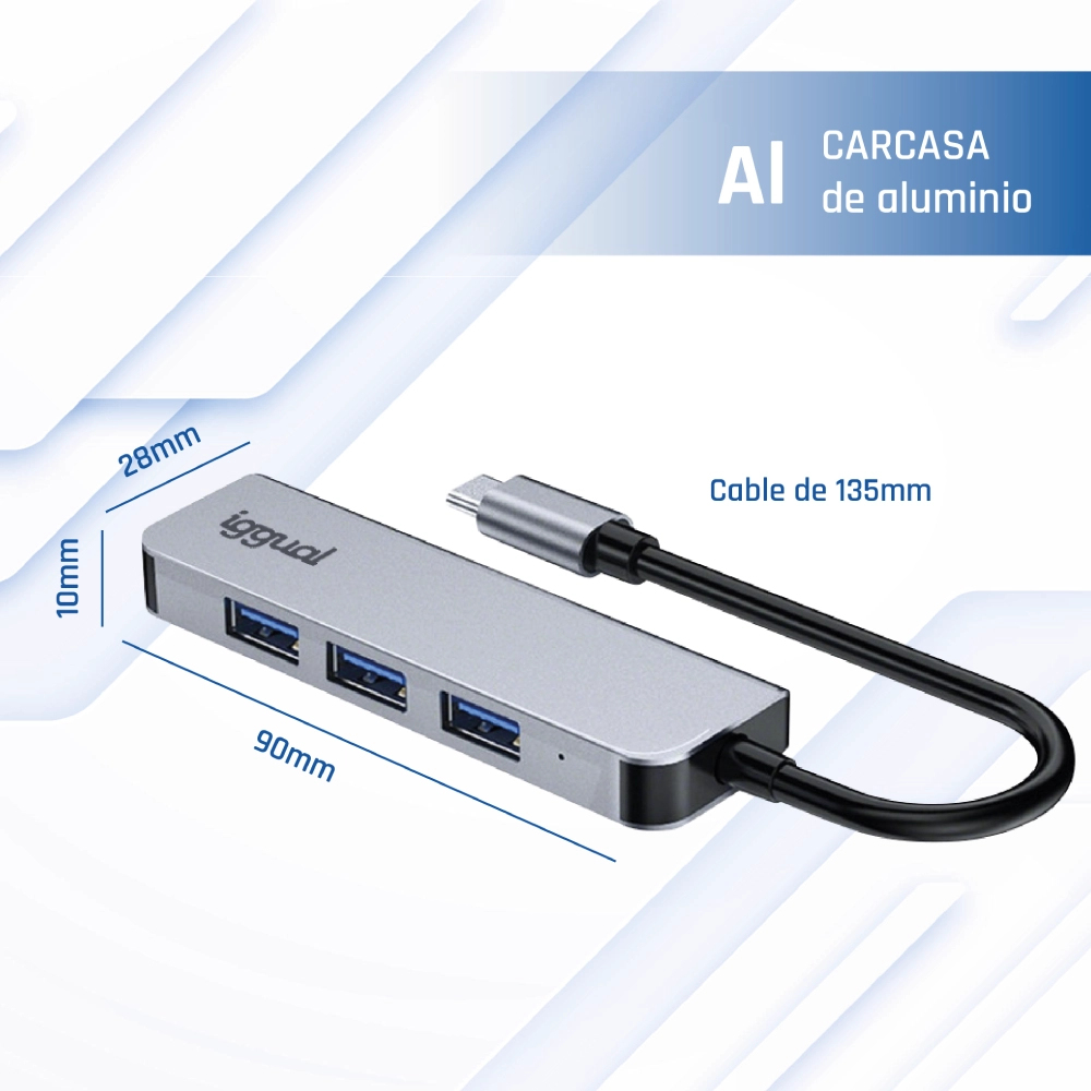 iggual IGG319239 interface hub USB 3.2 Gen 1 (3.1 Gen 1) Type-C 5000 Mbit/s Silver – image 5
