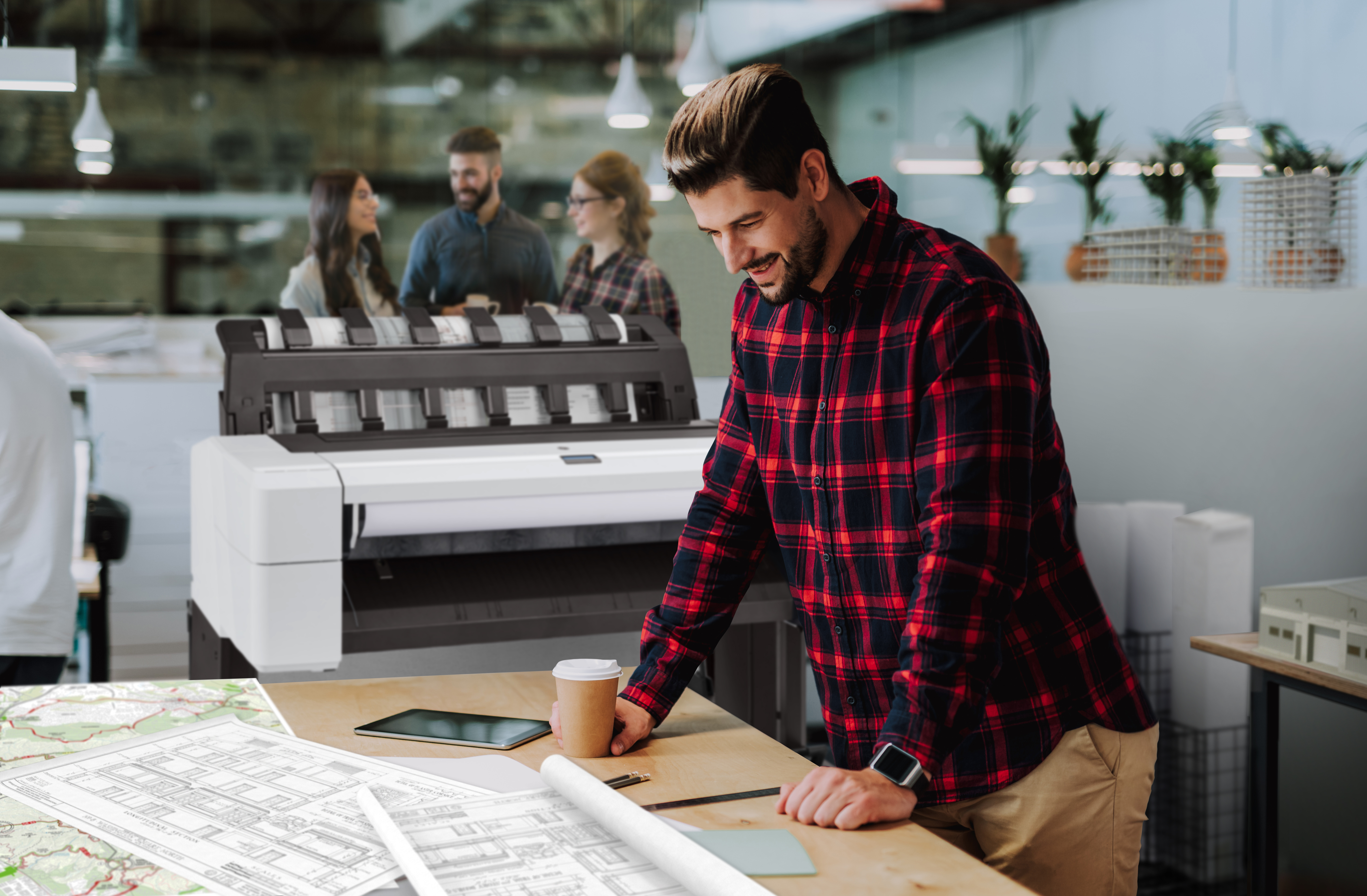 HP Designjet T1600 36-in PostScript Printer. Page description languages: PostScript 3, PDF 1.7, HP-GL/2, TIFF, JPEG, HP-RT