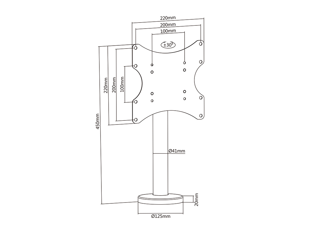 Multibrackets M VESA Bolt Down TV-mount Turn 200 MAX – image 6