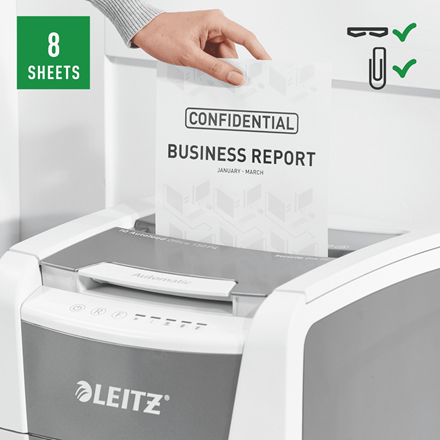 Leitz IQ Autofeed Office 150 Automatischer Aktenvernichter Partikelschnitt P4 – Foto 10 von 11