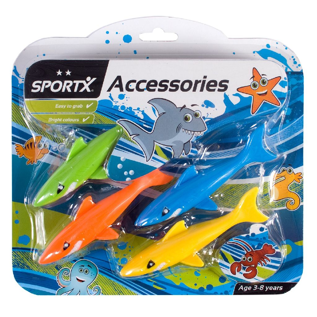 عکس ست کوسه شیرجه SportX مدل Kids Set (4 عددی، پلاستیک چند رنگ)