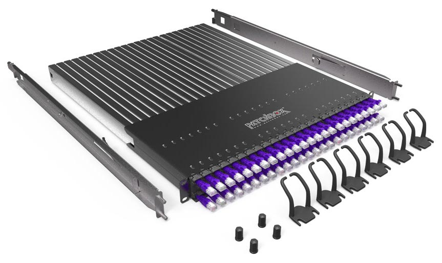 Plus+ STP 10 Gigabit Ethernet Patch Panel, 24 RJ-45 Port, 1.7m Mor Kablo