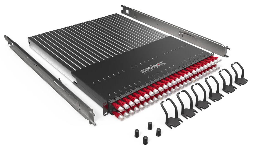 PATCHBOX Plus+ UTP 10 Gigabit Ethernet, 24 Port, RJ-45, Siyah/Kırmızı