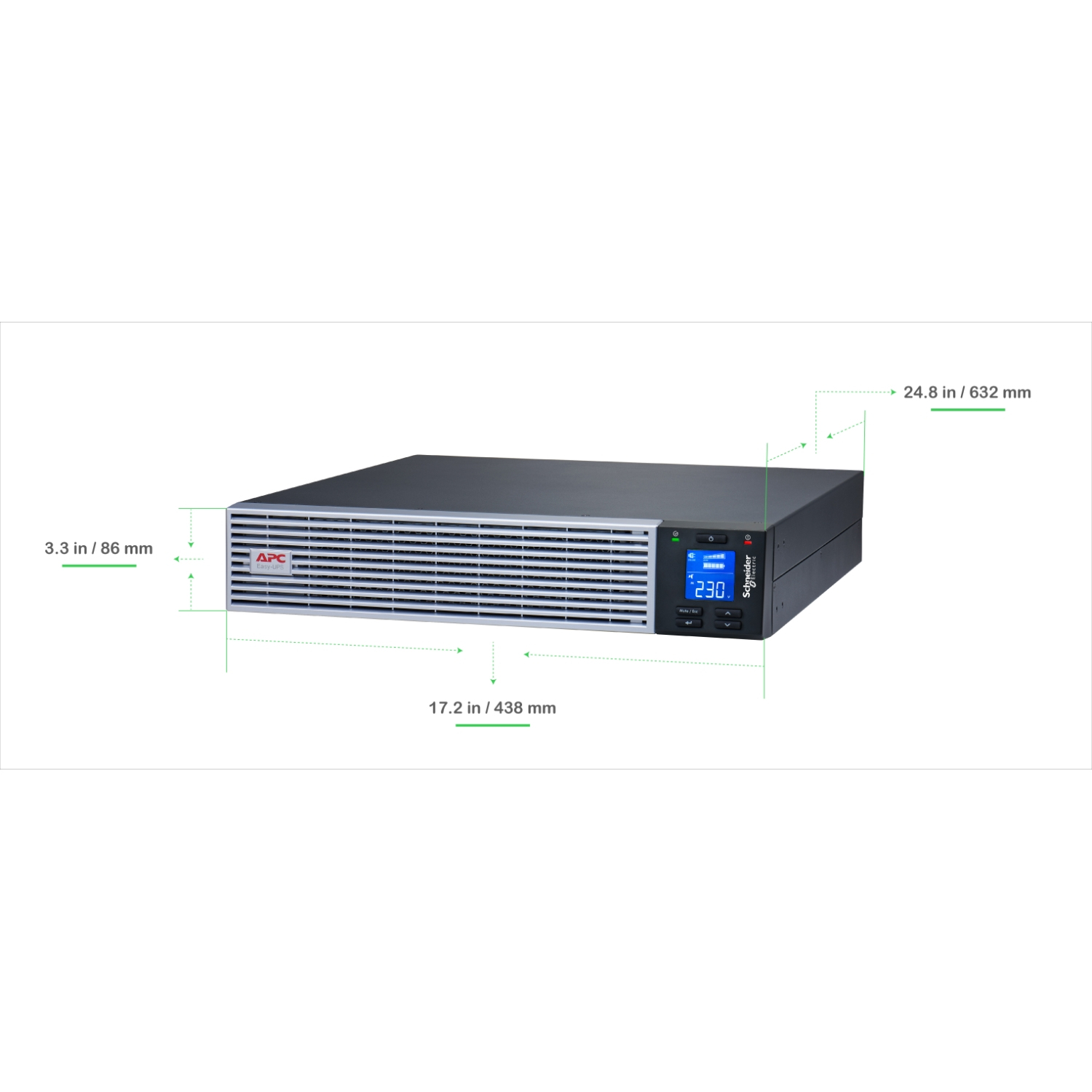 APC Easy UPS On-Line SRVL3KRIRK 3000 VA / 2700 W Online-USV Lithium-Ionen 230V Schwarz/Silber