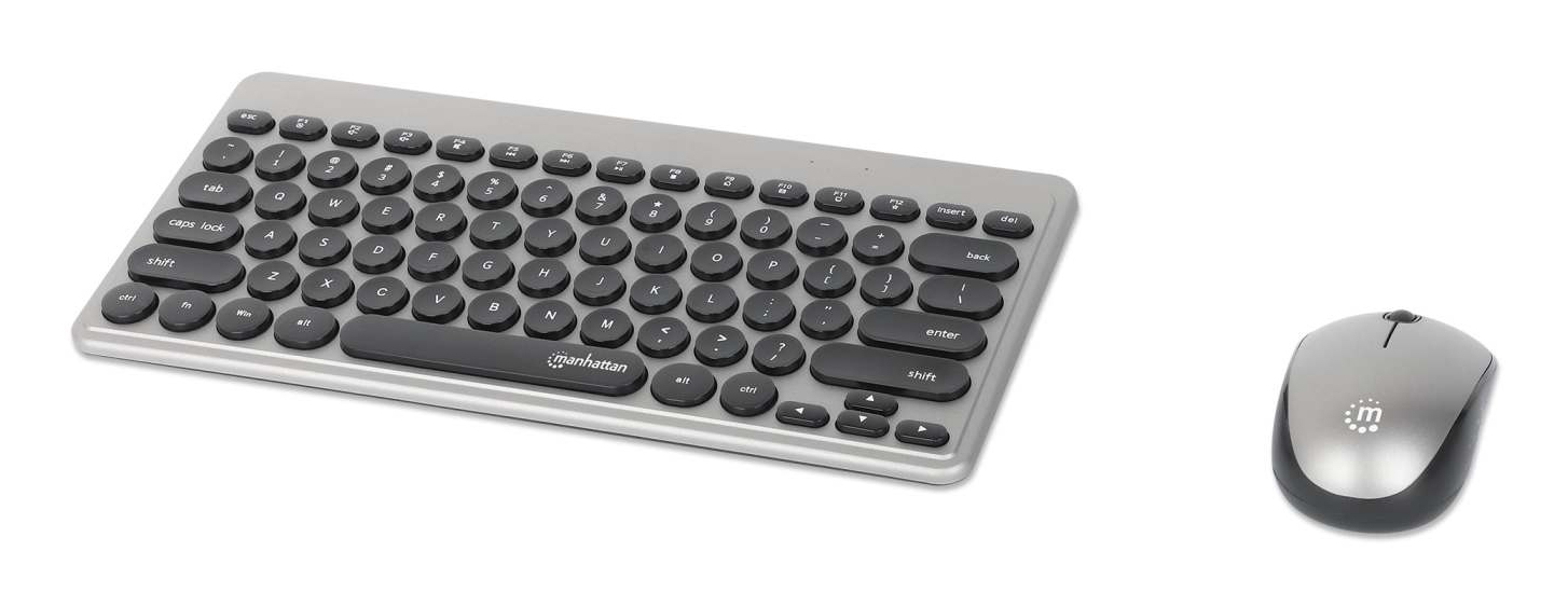 TECLADOS/MANHATTAN/180795/KIT DE MINI TECLADO Y MOUSE ÓPTICO INALÁMBRICOS MWK4095