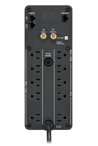 صورة APC BR1350MS - UPS خط تفاعلي 1.35 kVA / 810 واط، موجة جيبية، 10 مخارج NEMA 5-15R، برج