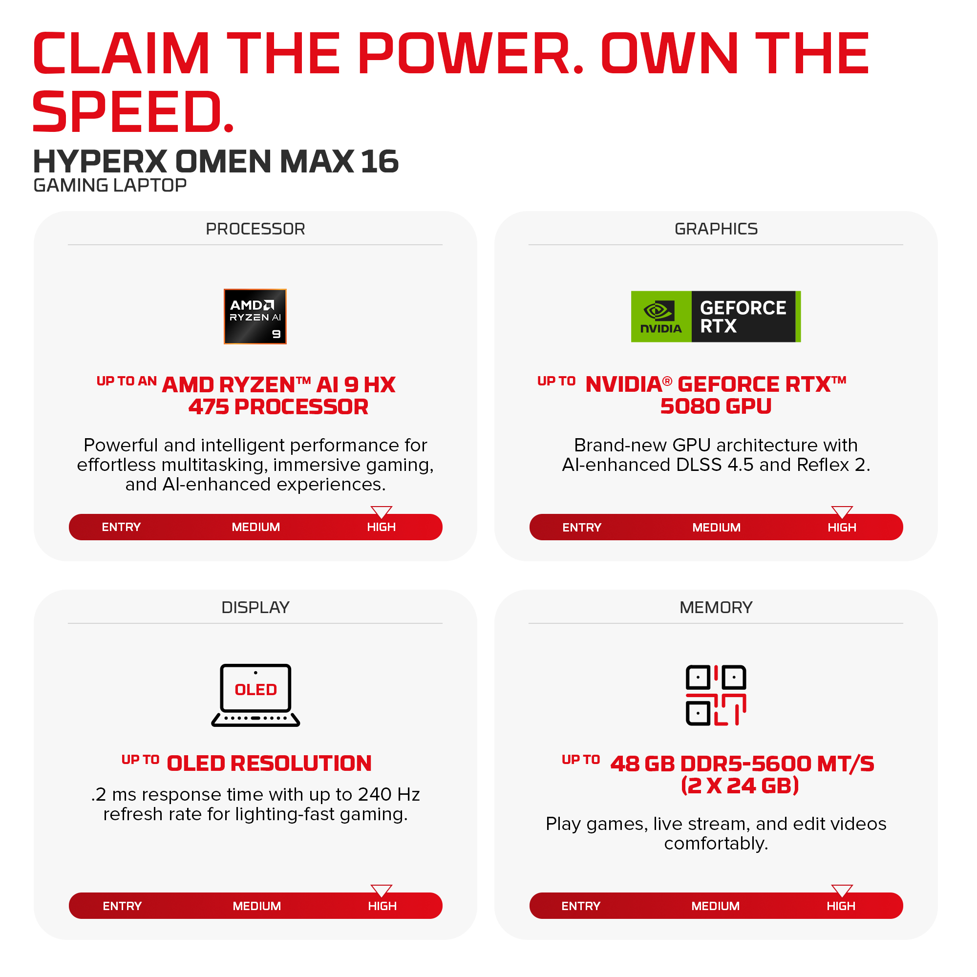 HP HyperX OMEN MAX 16 inch Gaming Laptop PC 16-ak1501na Copilot+ PC AMD Ryzen AI 9 40.6 cm (16″) 2.5K 48 GB DDR5-SDRAM NVIDIA GeForce RTX 5070 Ti Wi-Fi 7 (802.11be) Windows 11 Home Black image 3