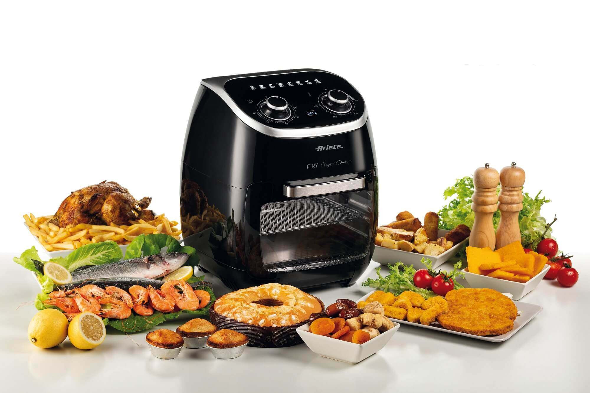 Ariete 4619 Airy Fryer Oven - Air Fryer and Electric Oven with Rotisserie - Rotating Basket - Dryer - 2000 Watt - 11 Liters - Steel – image 5