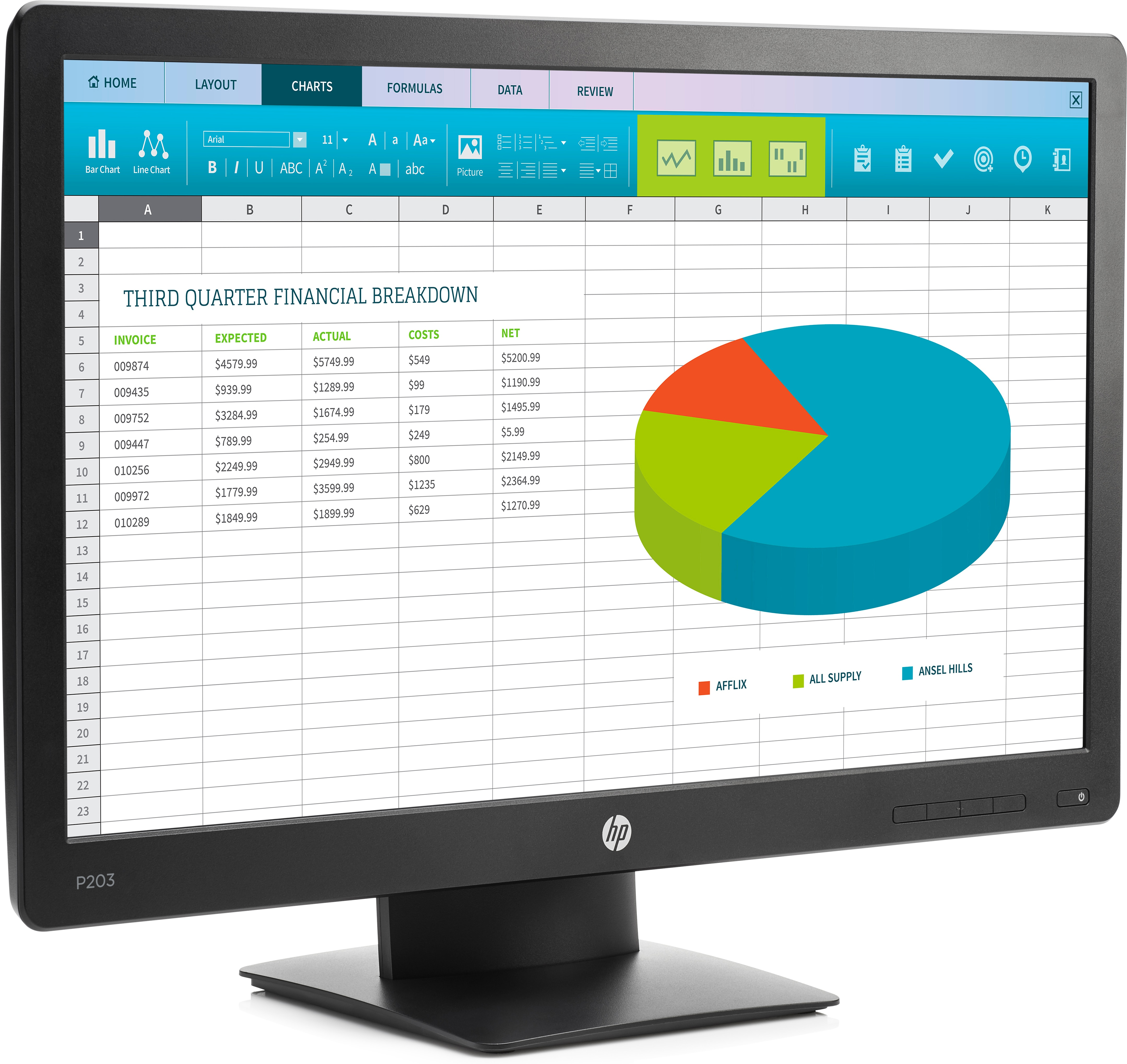 HP ProDisplay P203 computer monitor 50.8 cm (20″) 1600 x 900 pixels HD+ LED Black image 4