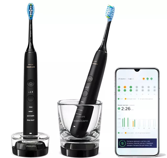 Philips Sonicare DiamondClean 9000 series DiamondClean 9000 HX9914/54 2-pack sonic electric toothbrush with chargers & app – image 3