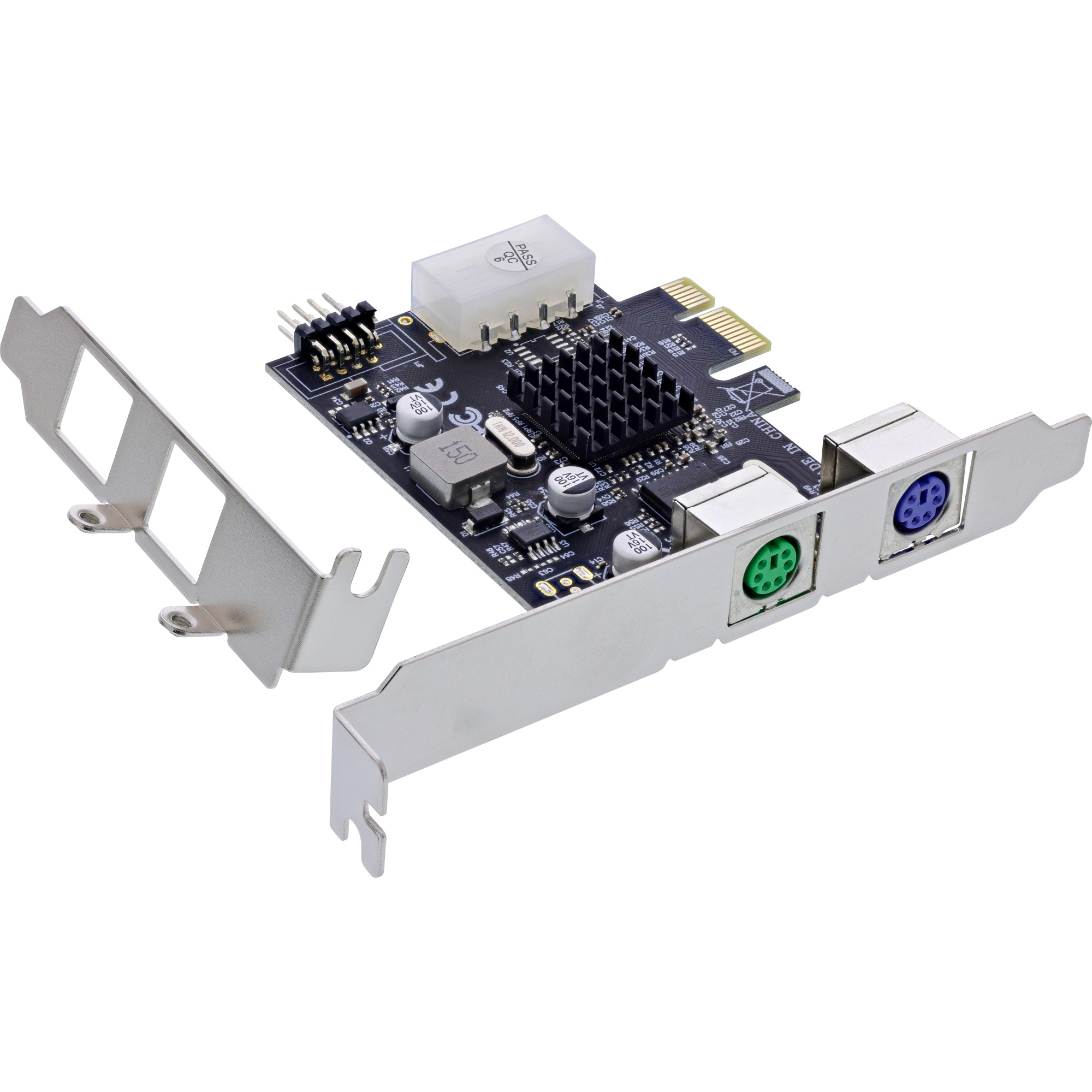 InLine Interface Card, 2x PS/2, USB header connector, PCIe (PCI-Express) – image 1