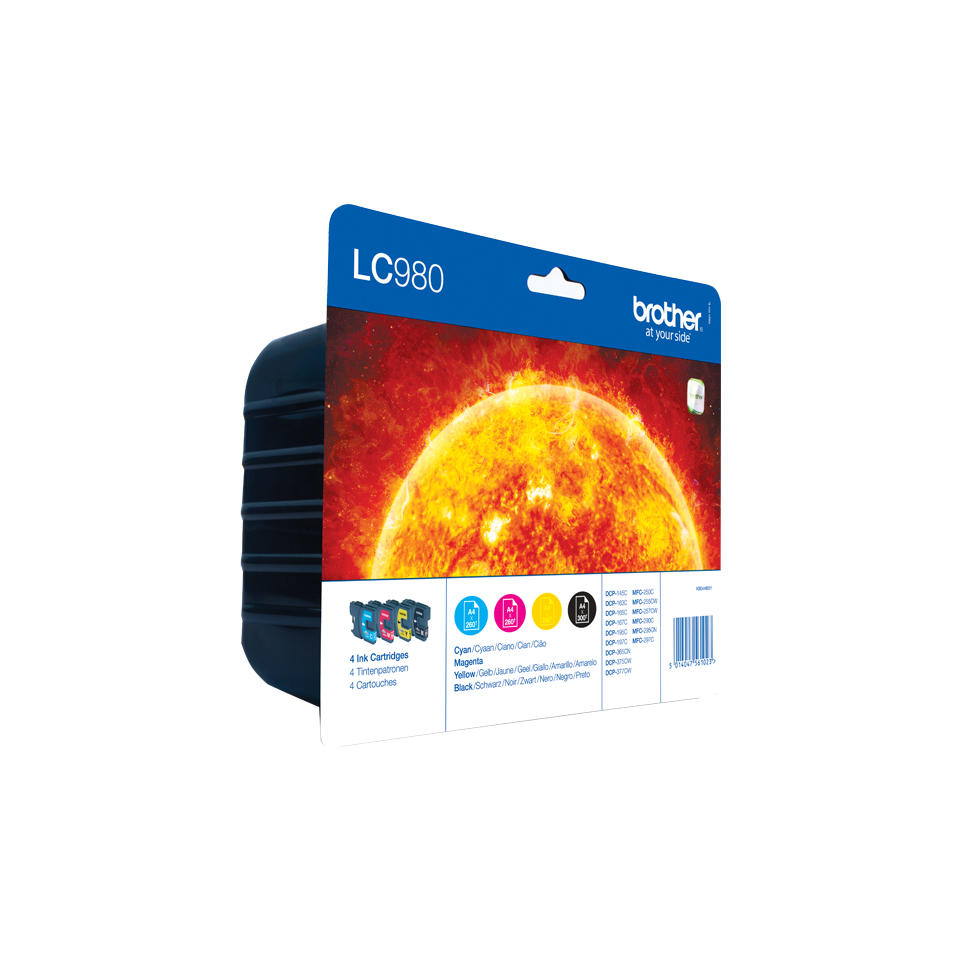 Brother LC-980 ink cartridge Original Standard Yield Black, Cyan, Magenta, Yellow