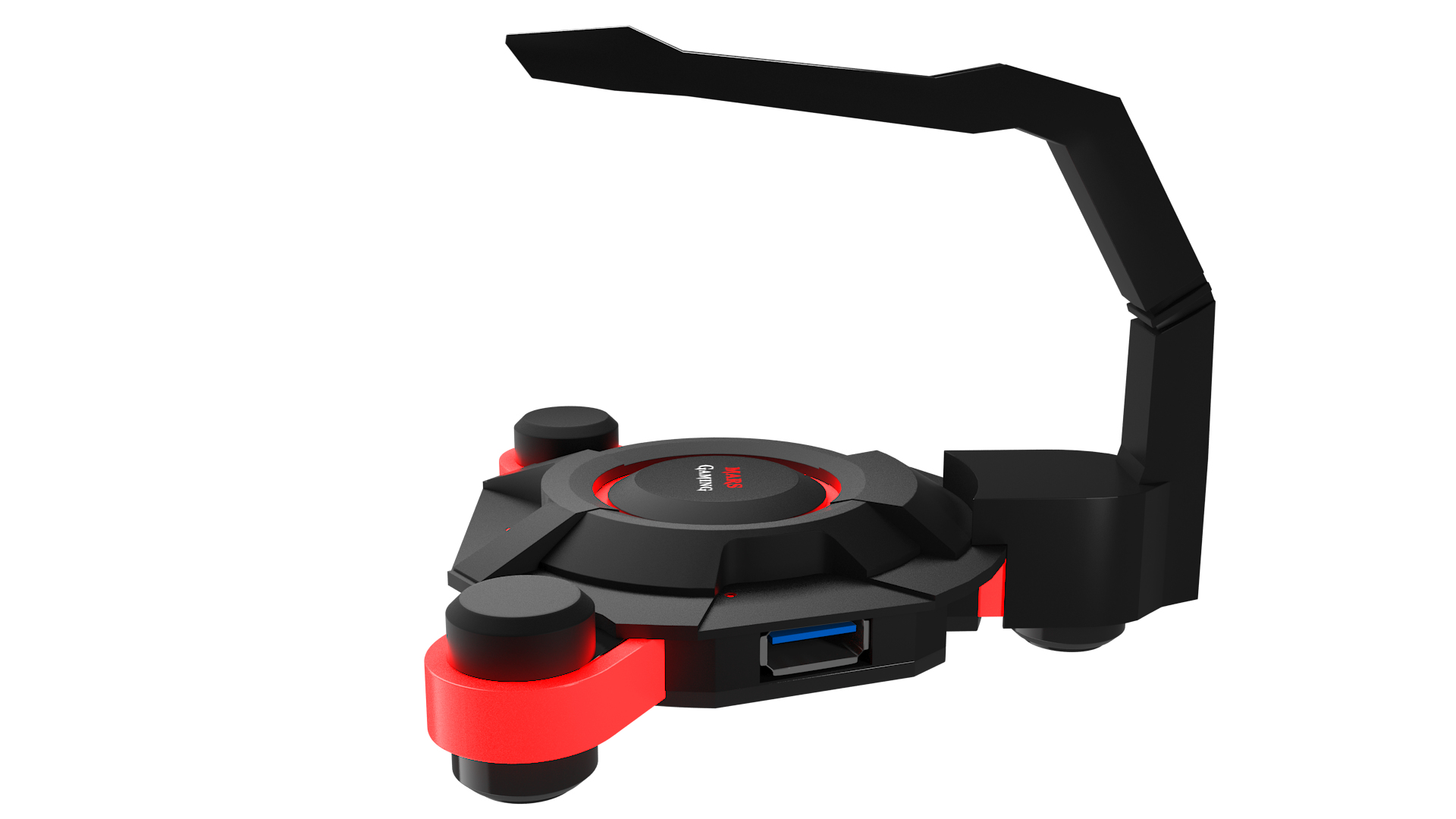 Mars Gaming MMS2 interface hub USB 3.2 Gen 1 (3.1 Gen 1) Type-A 5000 Mbit/s Black, Red – image 3