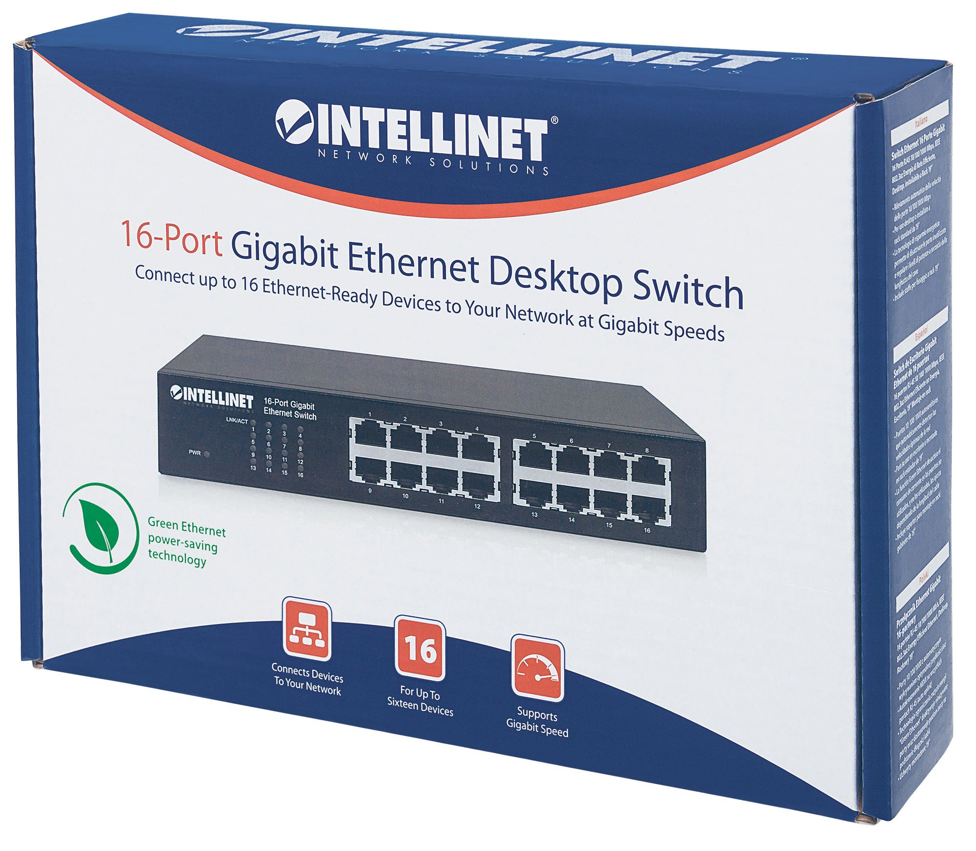 Intellinet 16-Port Gigabit Ethernet Switch, 16-Port RJ45 10/100/1000 Mbps, IEEE 802.3az Energy Efficient Ethernet, Desktop – image 6