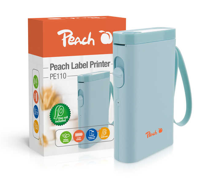 Peach PE110 stampante per etichette (CD) Termica diretta 203 x 203 DPI 60 mm/s Wireless Bluetooth