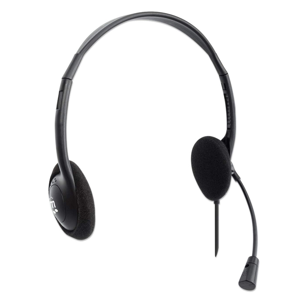 Manhattan Stereo On-Ear Headset (USB), Microphone Boom, Polybag Packaging, Adjustable Headband, Ear Cushion, 1x USB-A for both sound and mic use, cable 1.5m, Th – image 2