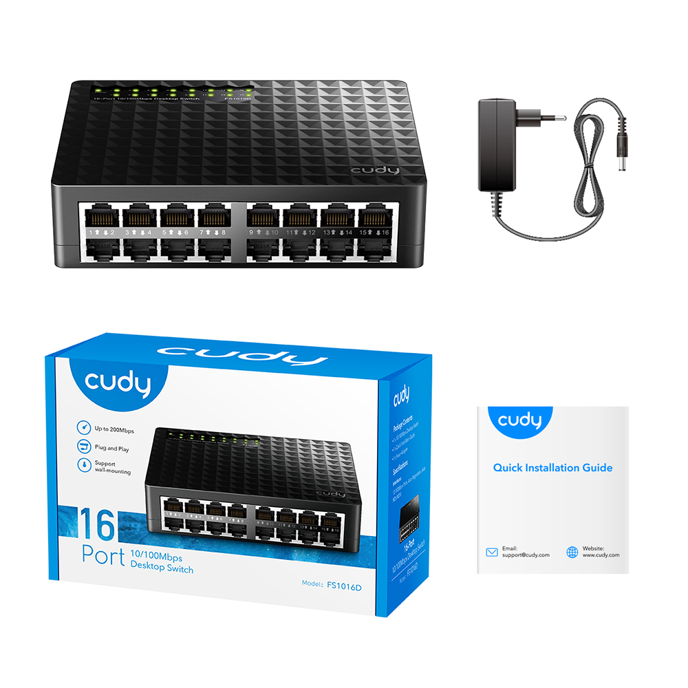 Cudy FS1016D network switch Fast Ethernet (10/100) Black – image 3