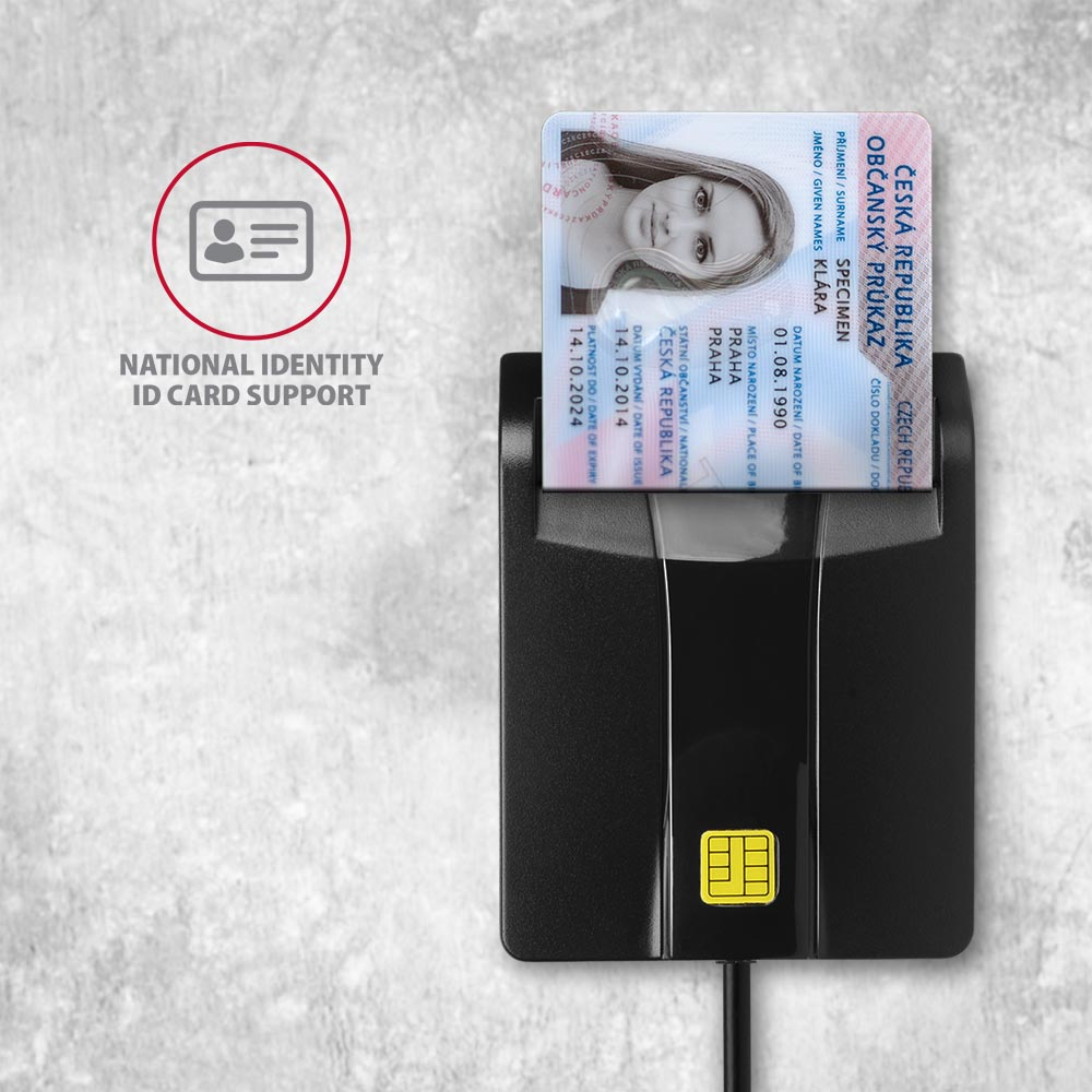 Axagon CRE-SM3 smart card reader Indoor USB USB 2.0 Black – image 2