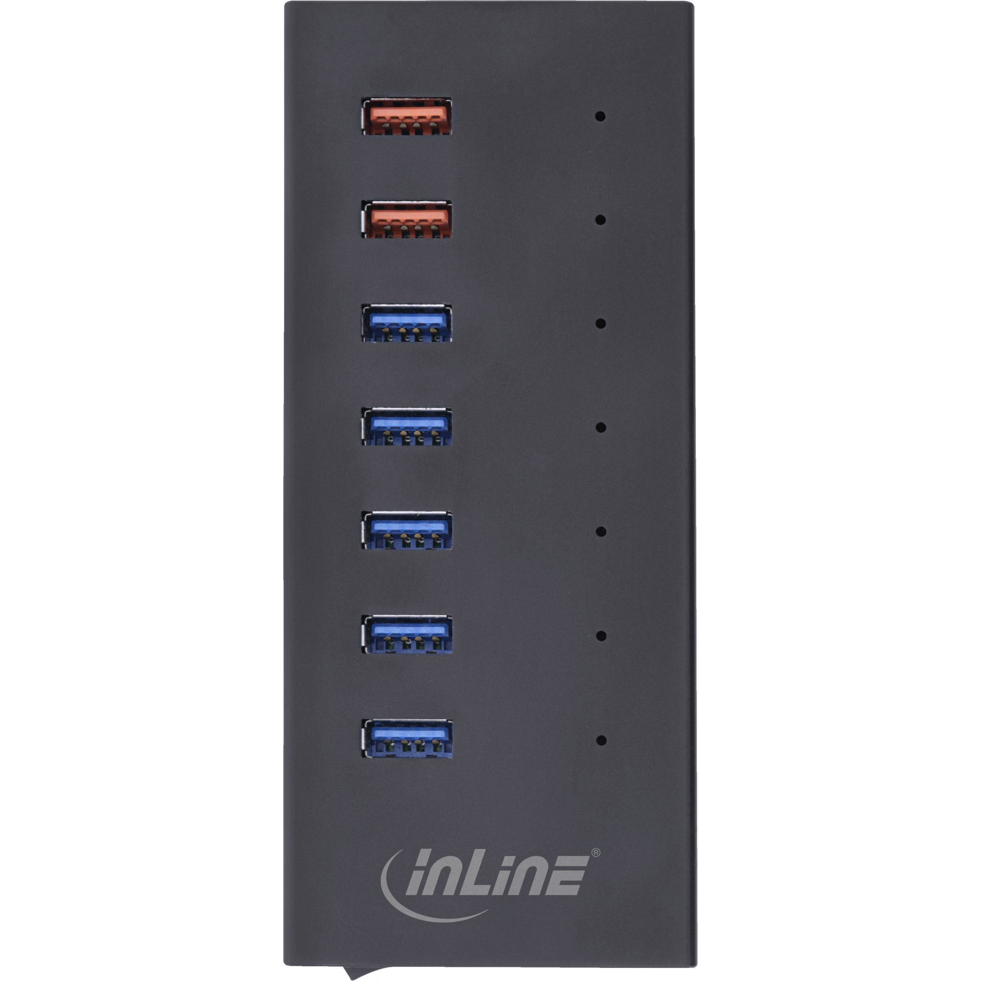 InLine USB 3.2 Gen.1 7 Port Hub Aluminium Case with 2.5A Power Supply, black – image 3