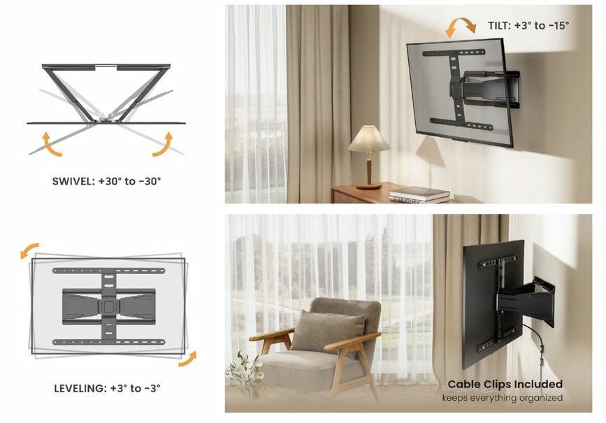 Equip 43"-90" Ultra-Slim Full Motion TV Wall Mount Bracket – image 9