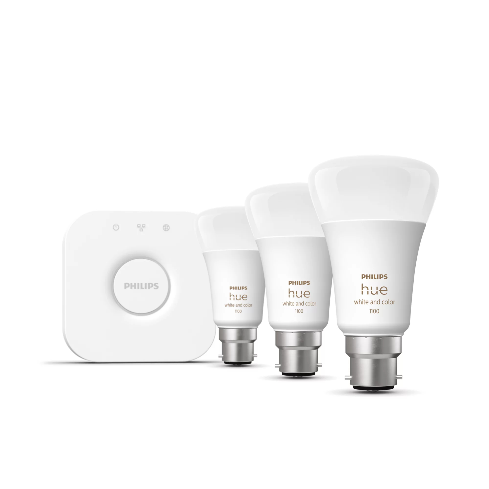 Philips by Signify Philips Hue White and colour ambience Starter kit: 3 B22 smart bulbs (1100) – image 2