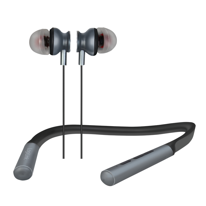 LogiLink BT0049 headphones/headset Wireless In-ear, Neck-band Calls/Music Micro-USB Bluetooth Black, Grey – image 3