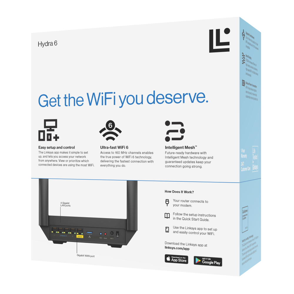 Linksys Hydra 6 Dual‑Band WiFi 6 Mesh Router AX3000 – image 7