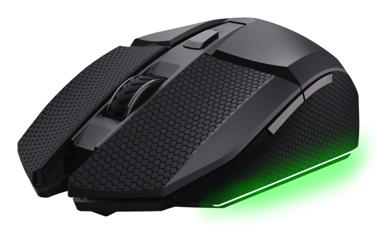 Ratón gaming - Trust GXT 122 Felox+, Inalámbrico, 12000 dpi, Iluminación RGB, Negro