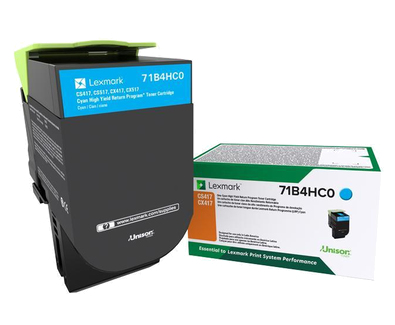 71B4HC0 TONER LEXMARK CYAN EXTRA ALTO RENDIMIENTO CS417/CX417 71B4HC0