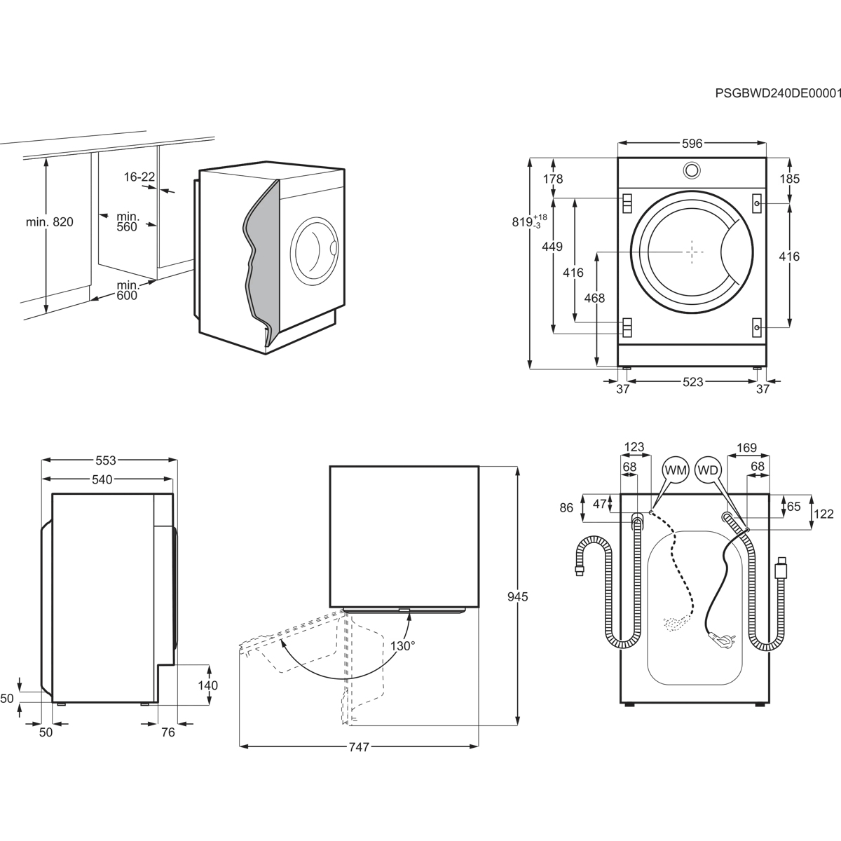 AEG Series 7000 L7WEE84BI washer dryer Built-in Front-load White – image 6