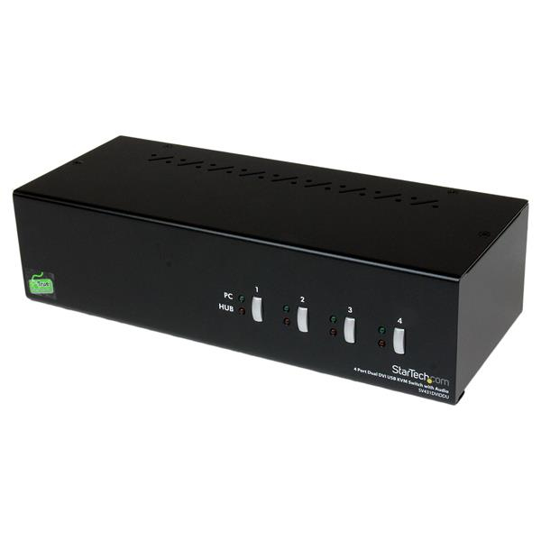 StarTech.com 4 Port StarView Dual DVI USB KVM Switch w/ Audio – image 1