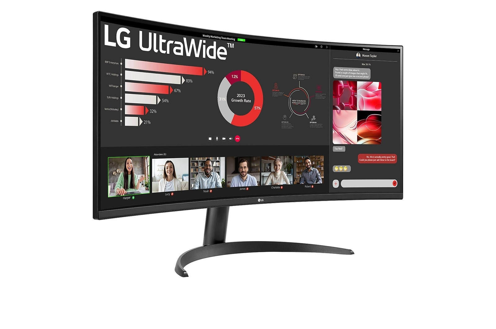 Monitor Gamer LG 34WR50QK - 34" - UltraWide QHD - 100Hz - HDMI - DisplayPort - Curvo - 34WR50QK