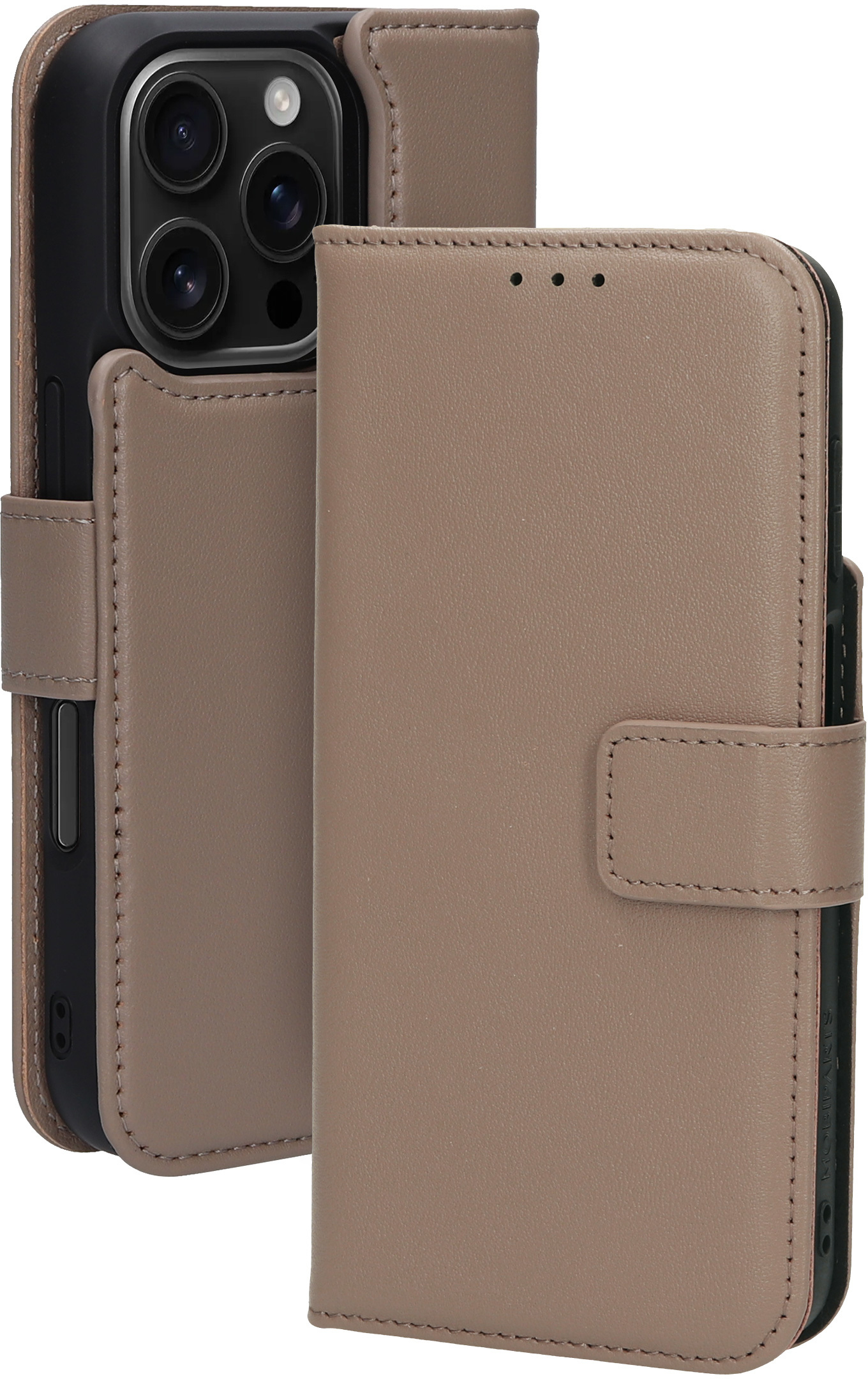 Mobiparts Leather 2 in 1 Wallet Case Apple iPhone 16 Pro Taupe – image 2
