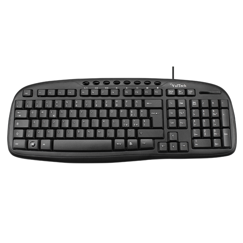 Vultech KEY-620M keyboard Home USB QWERTY Italian Black