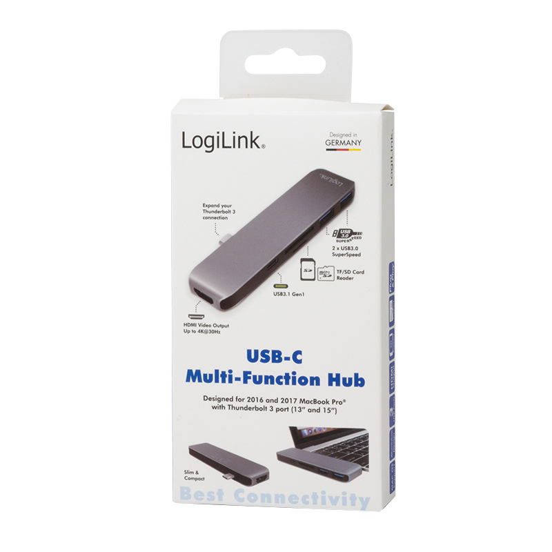 LogiLink UA0301 laptop dock/port replicator USB 3.2 Gen 1 (3.1 Gen 1) Type-C Aluminium, Black – image 2