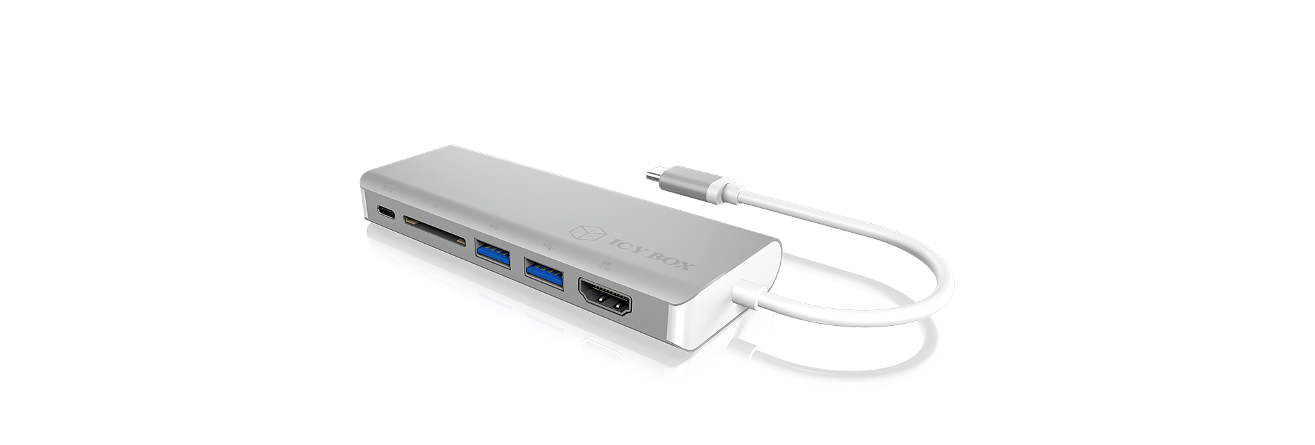 ICY BOX IB-DK4034-CPD Wired USB 3.2 Gen 1 (3.1 Gen 1) Type-C Silver, White – image 2