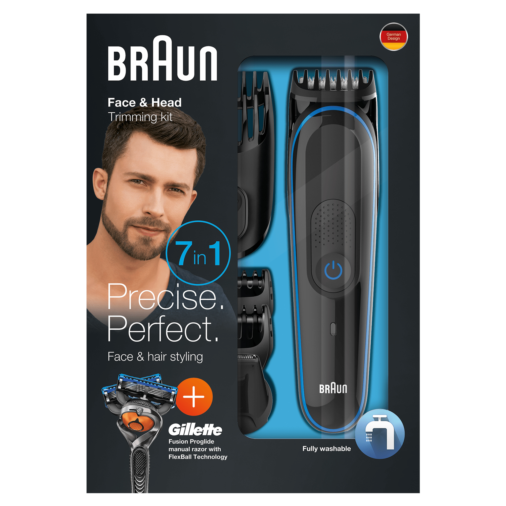 Braun Multigroomer 81644031 men's shaver Foil shaver Trimmer Black, Blue